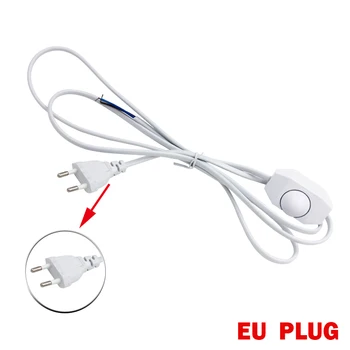 

Dimmable 1.8m EU White Plug Light Switching Round Cord Wire Button Switch Line Cable Plug Power for LED Lamps