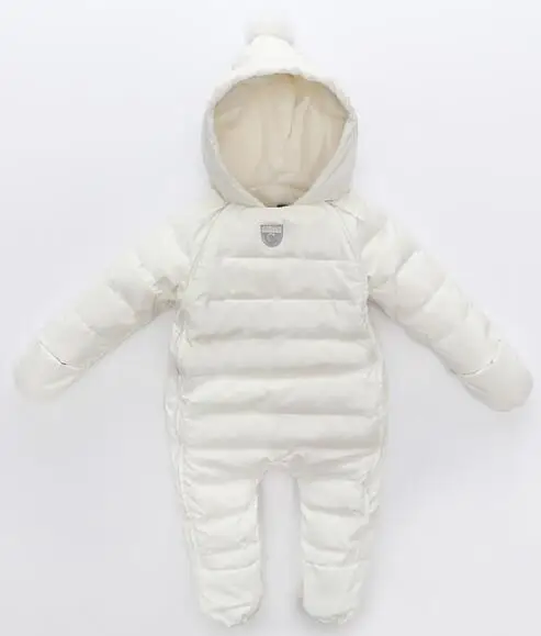 Новинка, костюм для новорожденных мальчиков и девочек, меховой комбинезон, верхняя куртка, пальто, зимний теплый детский комбинезон - Цвет: Белый