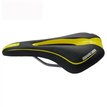 

5 Colors Thicken Soft Bike Saddle with Hollow Design and Leather Surface for MTB / Road Bicycle