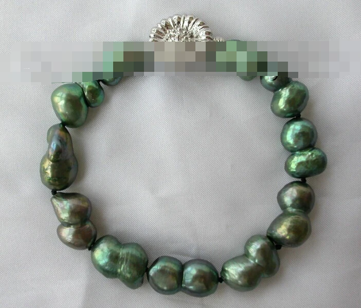 

free shipping 09554 green baroque freshwater cultured pearl bracelet