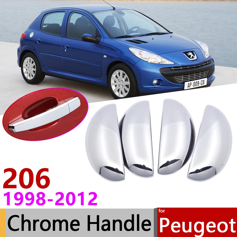Для peugeot 206 + 206sw 206cc 1998 ~ 2012 хромированные дверные ручки крышки наклейки на