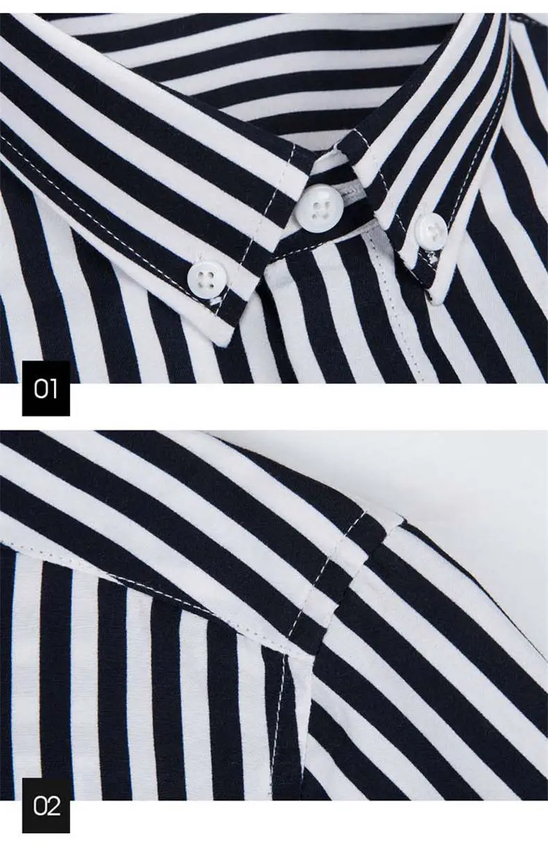 5XL Plus Large Size Striped Shirts Men Long Sleeve Casual Autumn Spring Classic Male Shirts Non-Iron Dress Shirts Man Muls Brand 0