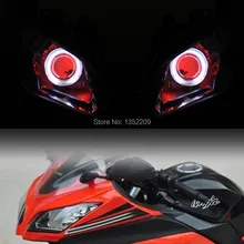 Фара для мотоцикла HID фара в сборе красный глаз ангела подходит