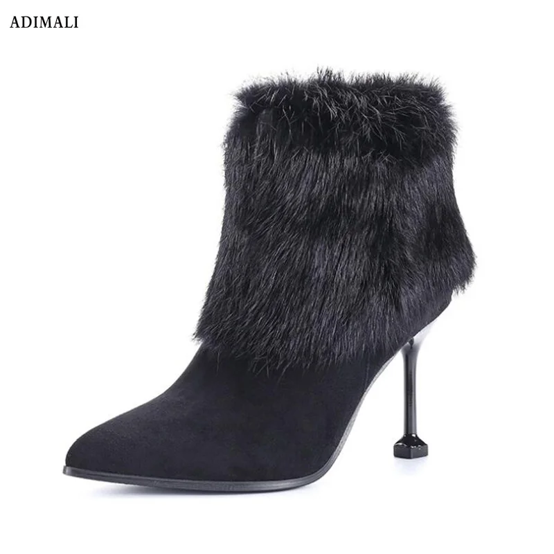 

New 2018 fashion fur female warm ankle boots women boots snow boots and autumn winter comfortable women boots winter
