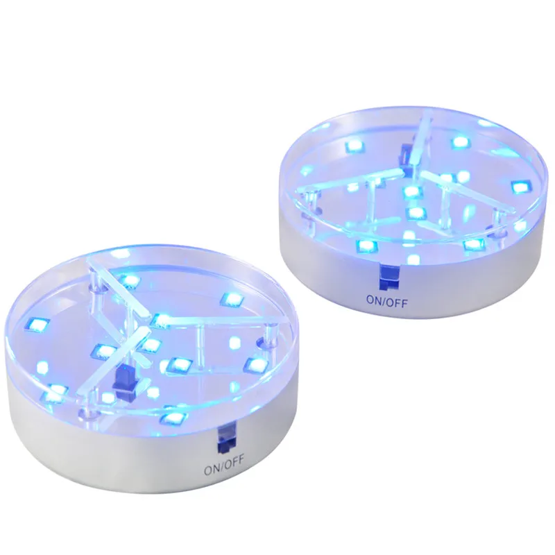 

Round LED Vase Light Base, 9pcs SMD5050 RGB, 4 inches, 3AA Battery Operated, 24keys Remote Controller