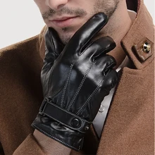 Neue Ankunft Männlichen Schaffell Handschuhe Mode Für Männer Leder Handschuhe Winter Fahrrad Handschuhe Halten Warme Fahrhandschuhe Großhandel B-3740