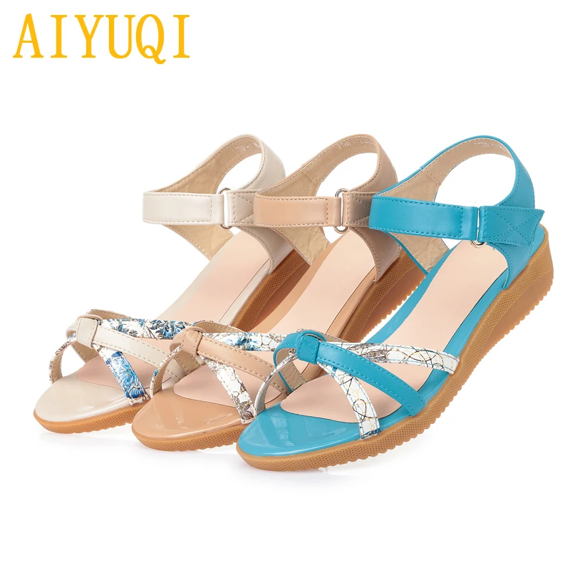 

AIYUQI Sandals women 2020 summer new Mixed colors women fashion open toe sandals large size 41 42 43 Roman sandals women