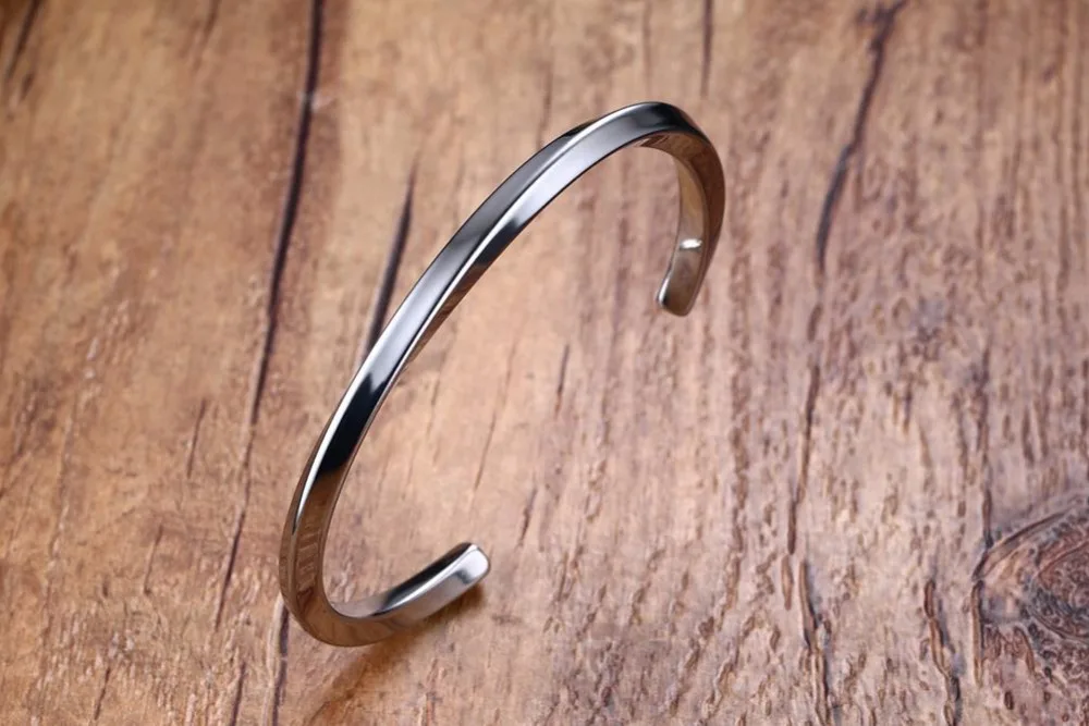 Mens Bracelets Bangles 316l Stainless Steel Simple Twist Cuff Open Bangle Bracelet Black Silver-color Punk Bike Fashion Jewelry Men Accessories pulseira masculina 15