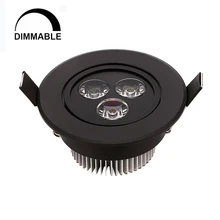 9w 12w 15w black body downlights led dimmable 110v 220v Nature Warm Pure White