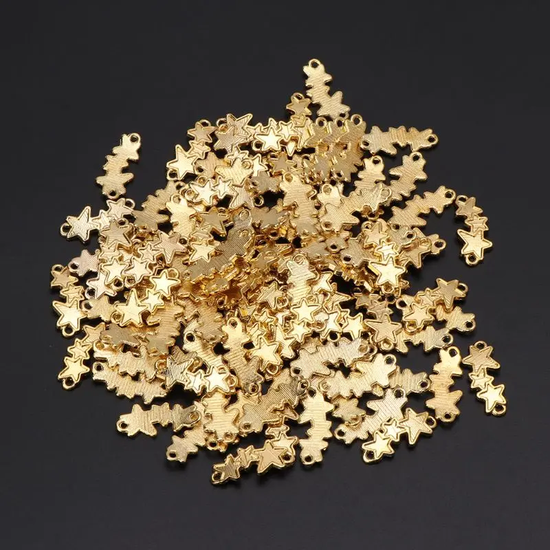 

100 Pcs Epoxy Mold Making Tool Golden Color Three Stars Double Hook Bottom Support UV Glue DIY Jewelry Accessories