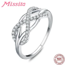 MISSITA 925 anillos de plata de ley clásicos Infinity para mujer marca de boda joyería de moda regalo de aniversario anillos mujer(China)
