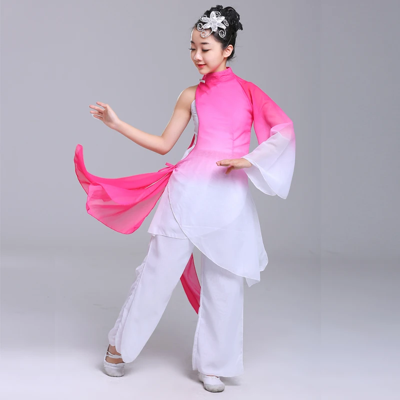Детские классические костюмы yange dance элегантные чернила Китайский ветер зонтик танцевальная одежда детская танцевальная одежда - Цвет: 1