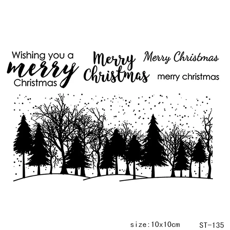 

ZhuoAng Merry Christmas Snowflake Pine Cutting Dies Clear Stamps For DIY Scrapbooking/Card Making Decorative Silicone Crafts