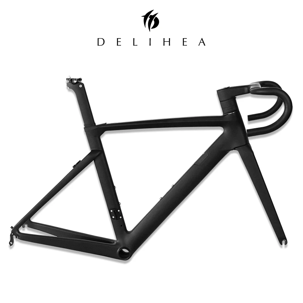 

2019 New T1000 Carbon Road Bike Frame UD Glossy BB386 Di2 Mechanical Frameset Carbon Road Bicycle Frameset+Handlebar
