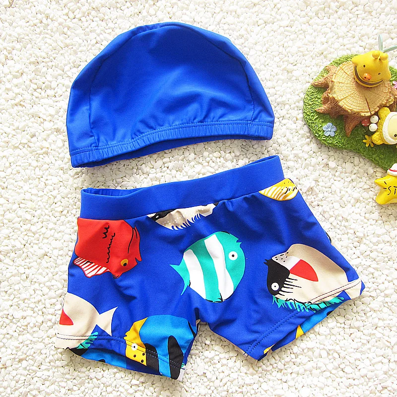 

2PCS Beach Swimwear Shorts For 2-12Y Boys Summer Diving Swim Wear Cartoon Printed Toddler Baby Kids Swimming Trunks Swimsuit