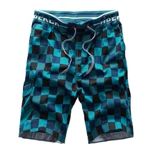 Новые модные клетчатые короткие мужские хлопковые свободные Бермуды