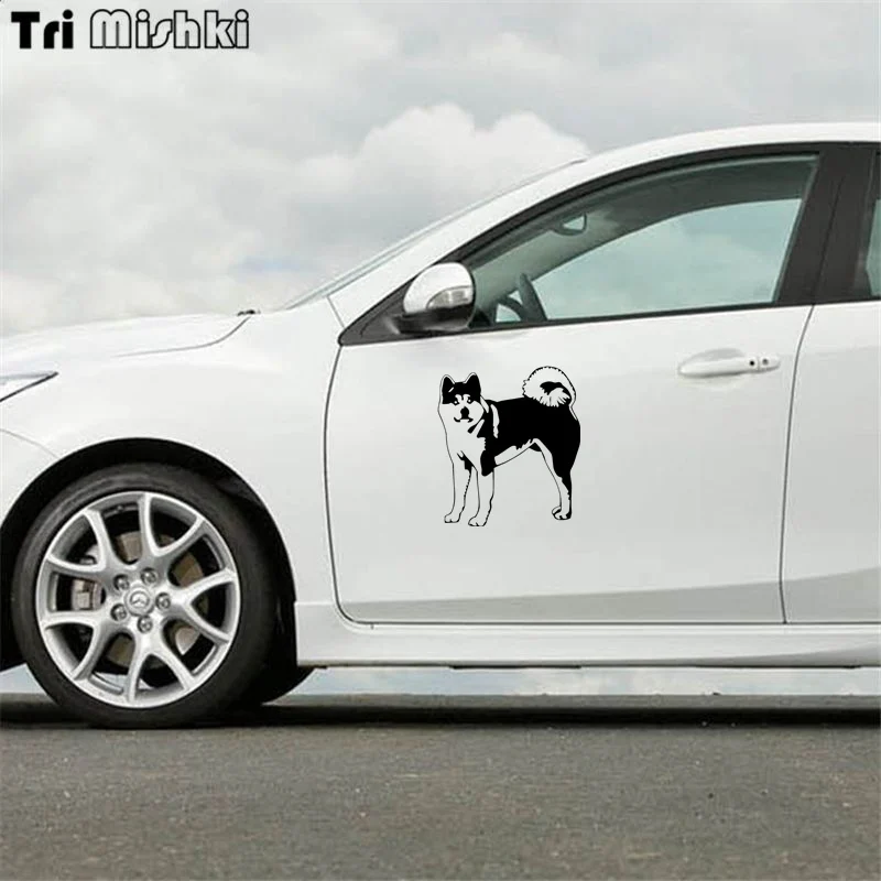 Tri Mishki HZX387# 16.9*15см american akita on board американская акита на борту виниловые наклейки