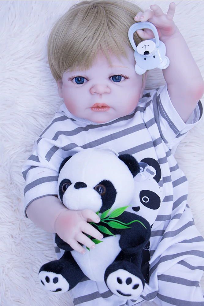 Кукла bebe reborn 55 см высокое качество силиконовая для маленьких мальчиков куклы с