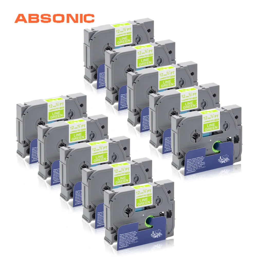 Absonic 10 шт. TZe лента MQG35 ламинированная совместима с Labeler Brother P touch PT D210 H110 принтер для