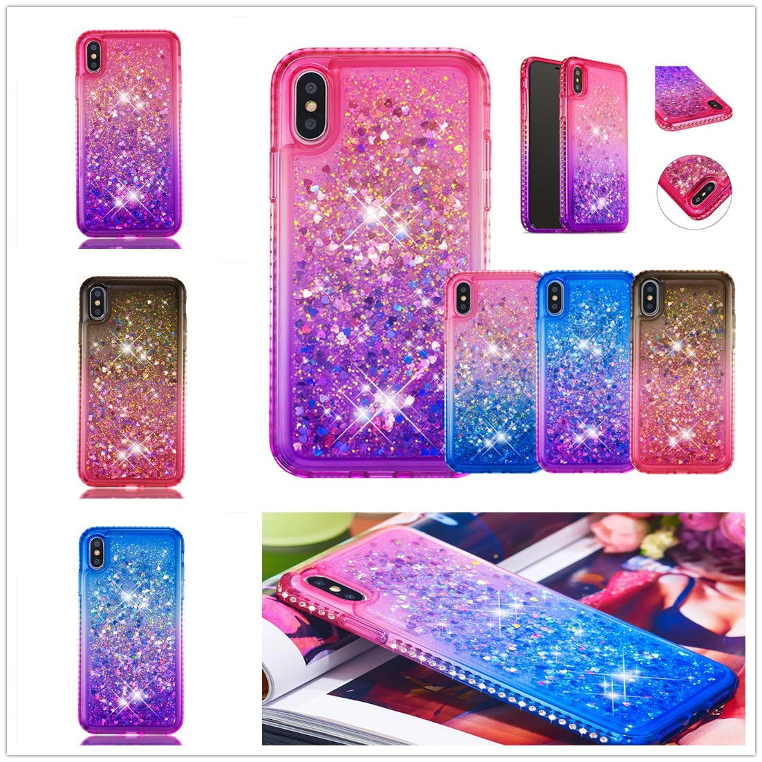 

Change Quicksand Fundas for IPhone XS MAX X XR Back Coque Start Bling Jewelled Cover for 7 8 6S 6 Plus Luxuly Cute Phone Case