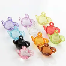 Красочные пластиковые 3D Подвески для чайника, ювелирные изделия DIY L3076 24 шт 15,3x20,1 мм