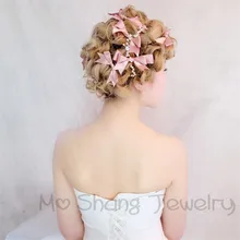 6 шт./лот, свадебные заколки для волос, розовая заколка для волос, бант, заколка для женщин, u-образные заколки для волос, ювелирные аксессуары для волос