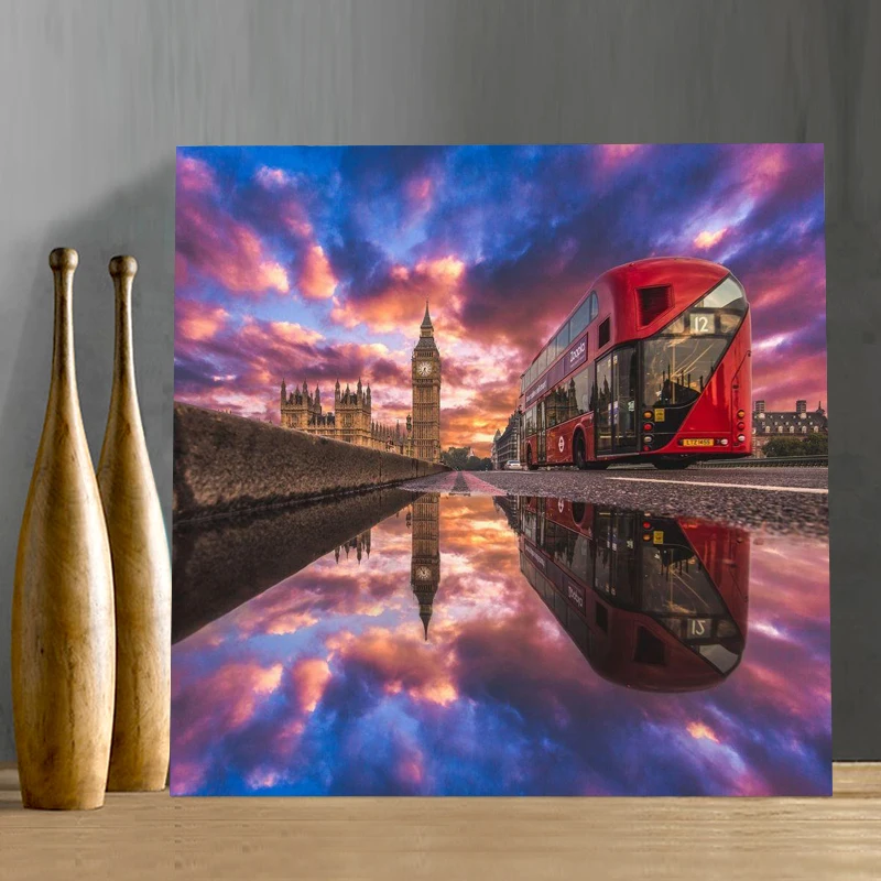 

Diamond embroidery 5D cross stitch crystal square diamond Landscape architecture icons decorative diy diamond painting christmas