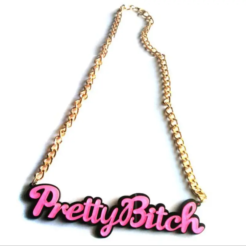 

Fashion Night Club Jewelry Exaggerated Pink Acrylic Choker Necklace For Women