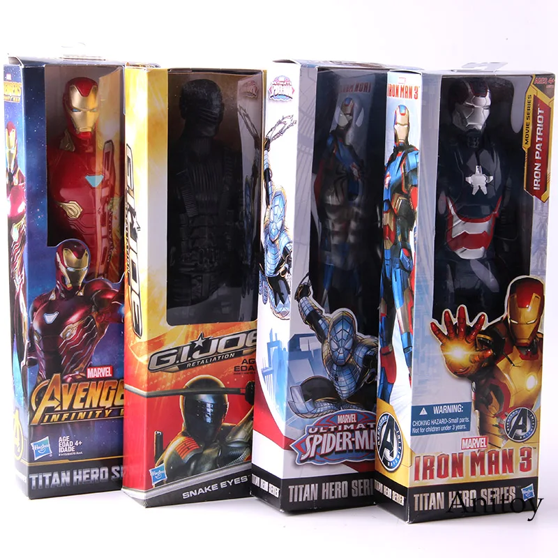 

Marvel Titan Hero Series Iron Man GI Joe Snake Eyes Ultimate Spiderman Action Figure Collectible Model Toy