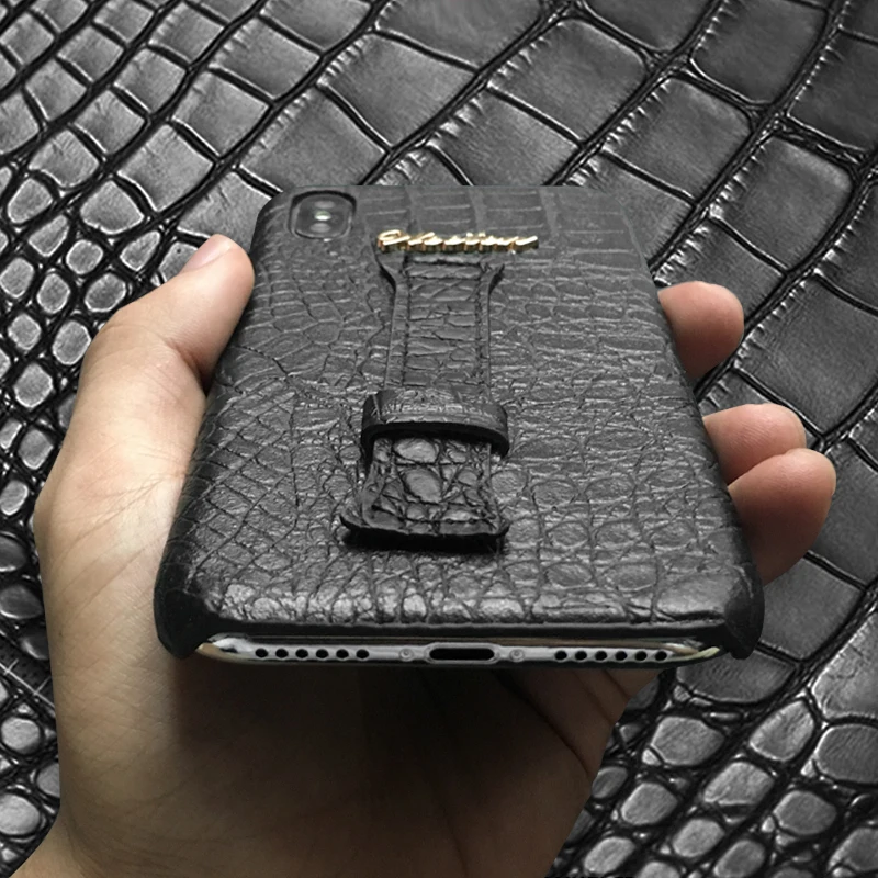 Натуральная кожа ремешок чехол для телефона для iPhone 11 Pro 6s 6 7 8 Plus X XS Max XR роскошный крокодиловый ремешок держатель чехол