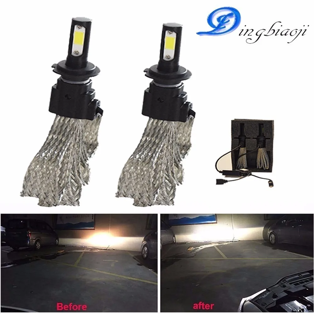 Paio di светодиодный H7 Ha Condotto La Lampadina фара Lampadine 72 Вт 6400lm 6000 К S7 Faro Авто 12В|auto 12 v|led h712 v |