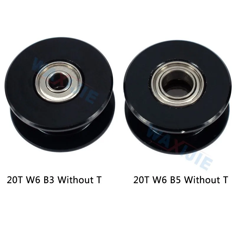 

10Pcs/Lot GT2 Timing Pulley Black Idler 20Tooth Aluminium Synchronous Wheel Bore 3mm 5mm Width 6mm Without Tooth 3D Printer Part