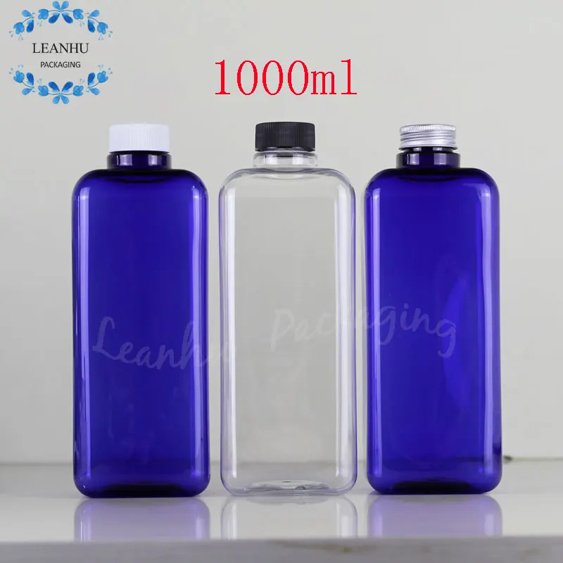 1000ML Clear Plastic Square Plastic Shampoo Packing Bottle,Family