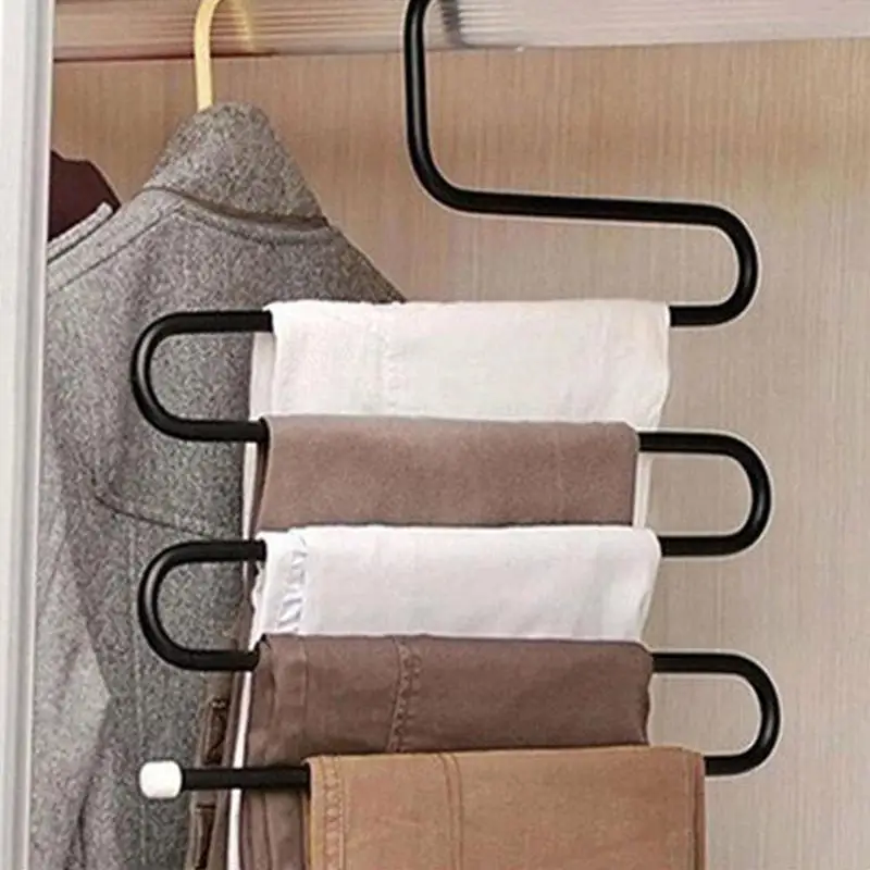 

S Shape Stainless Steel Hanger Multi-functional Clothes Hangers Pants Storage Hangers Cloth Rack Multilayer Storage Hanger