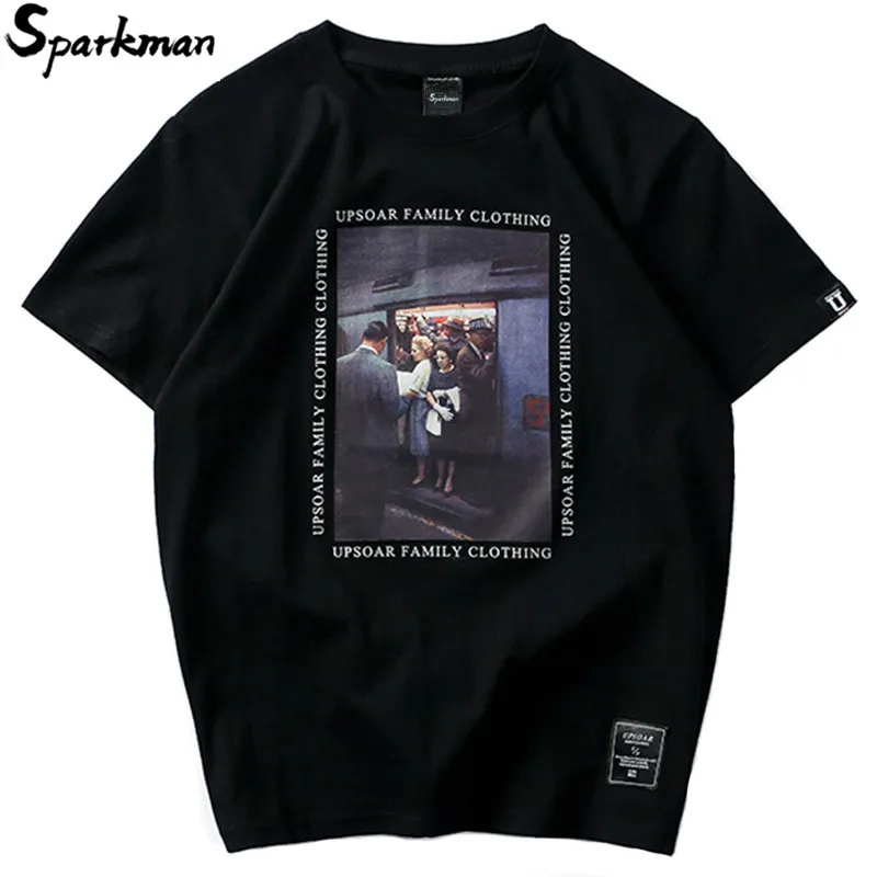 

Vintage Painting Printed T Shirts 2018 Men Summer Hip Hop Short Sleeve Tops Tees Casual Fashion Swag Tshirts Streetwear Retro