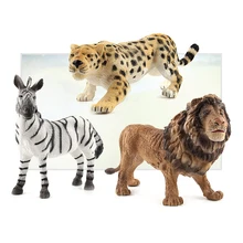 Simulation Zoo Tiger Elephant Lion Educational Learning Model Toys For Children Gifts Action Toy Figures E