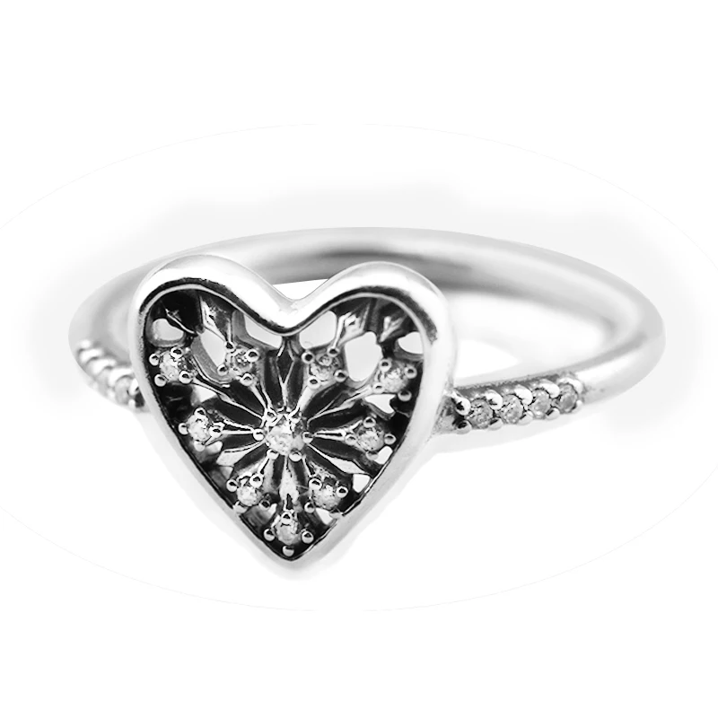 

Heart of Winter Finger Rings 100% 925 Sterling Silver Jewelry Clear CZ Silver Wedding Rings for Women Fine Jewellery Wholesale