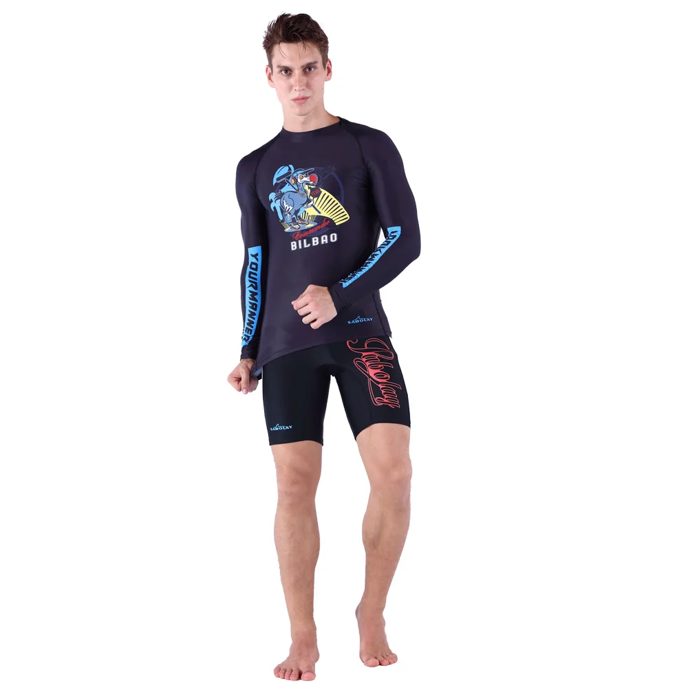

Beach Wear Man Surfing Rash Guards Wetsuit Long Sleeve Shirt Surfing Suits Diving Pants Surf Shorts Men NY002