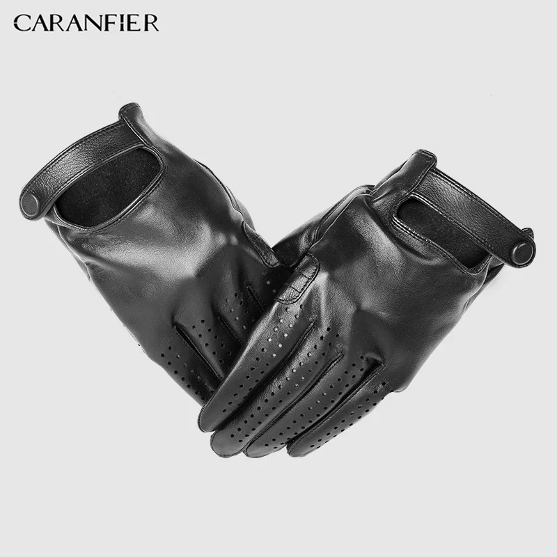 Мужские дышащие перчатки CARANFIER из натуральной козьей кожи тонкие