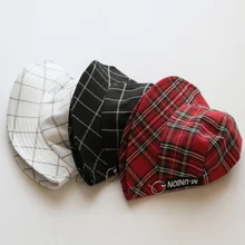 Харадзюку черно-белая шляпа рыбака в клетку женская шляпа от солнца для отдыха мужская уличная шапка для бассейна в стиле хип-хоп