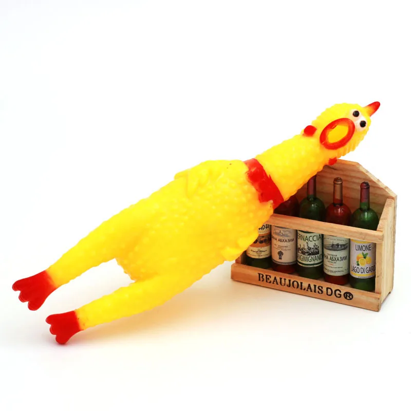 

17cm Screaming Chicken Squeeze Sound Toy Pets Toy Product Dog Toys Shrilling Decompression Tool Funny Gadgets 2018 New Wholesale