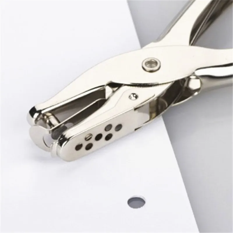 Paper Punch Handheld 1-Hole Metal Punch 8 Pages Tag Punch School Office Tool