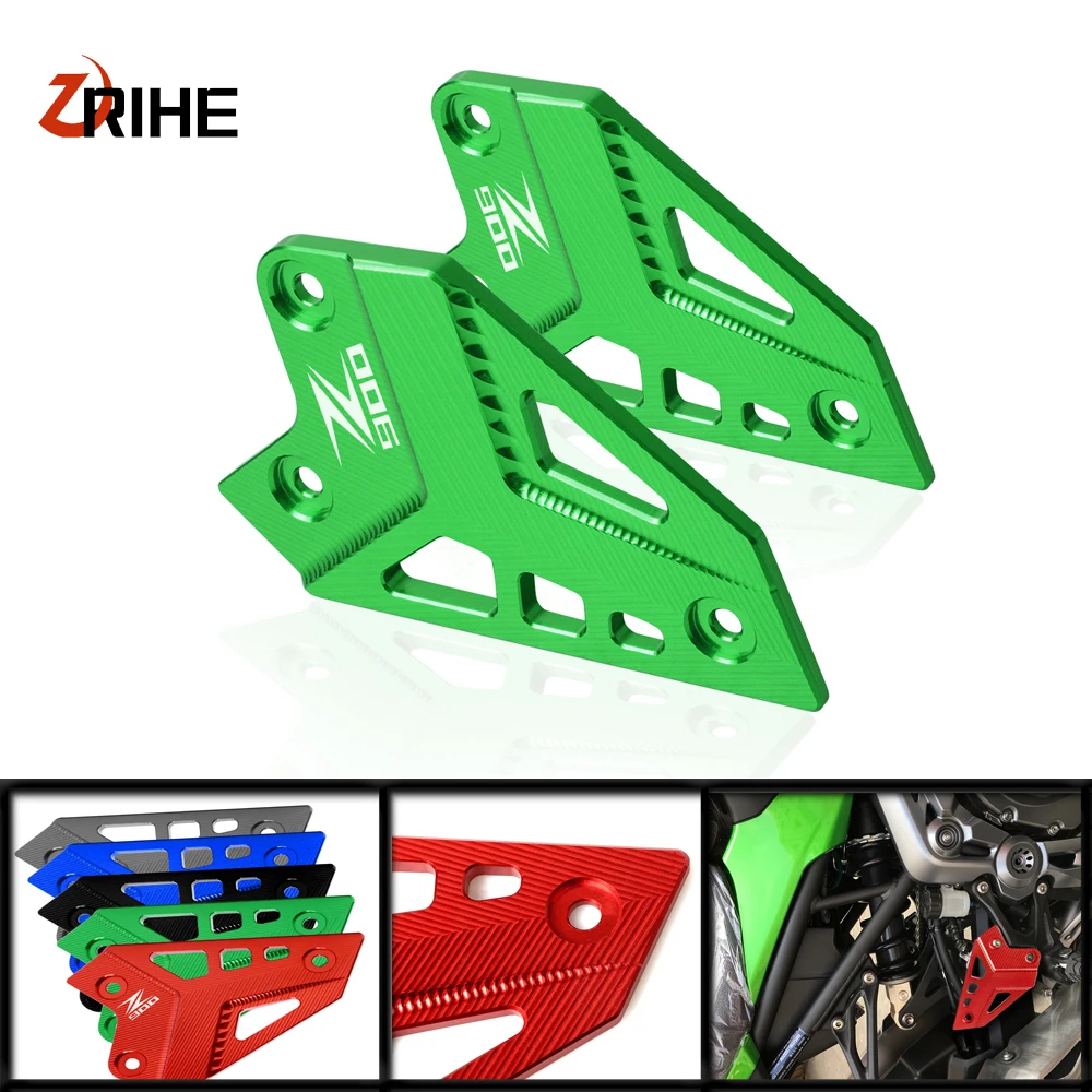LOGO Foot Peg Protector Heel Protective Cover Guard Motorcycle CNC Accessories For kawasaki Z900 2017