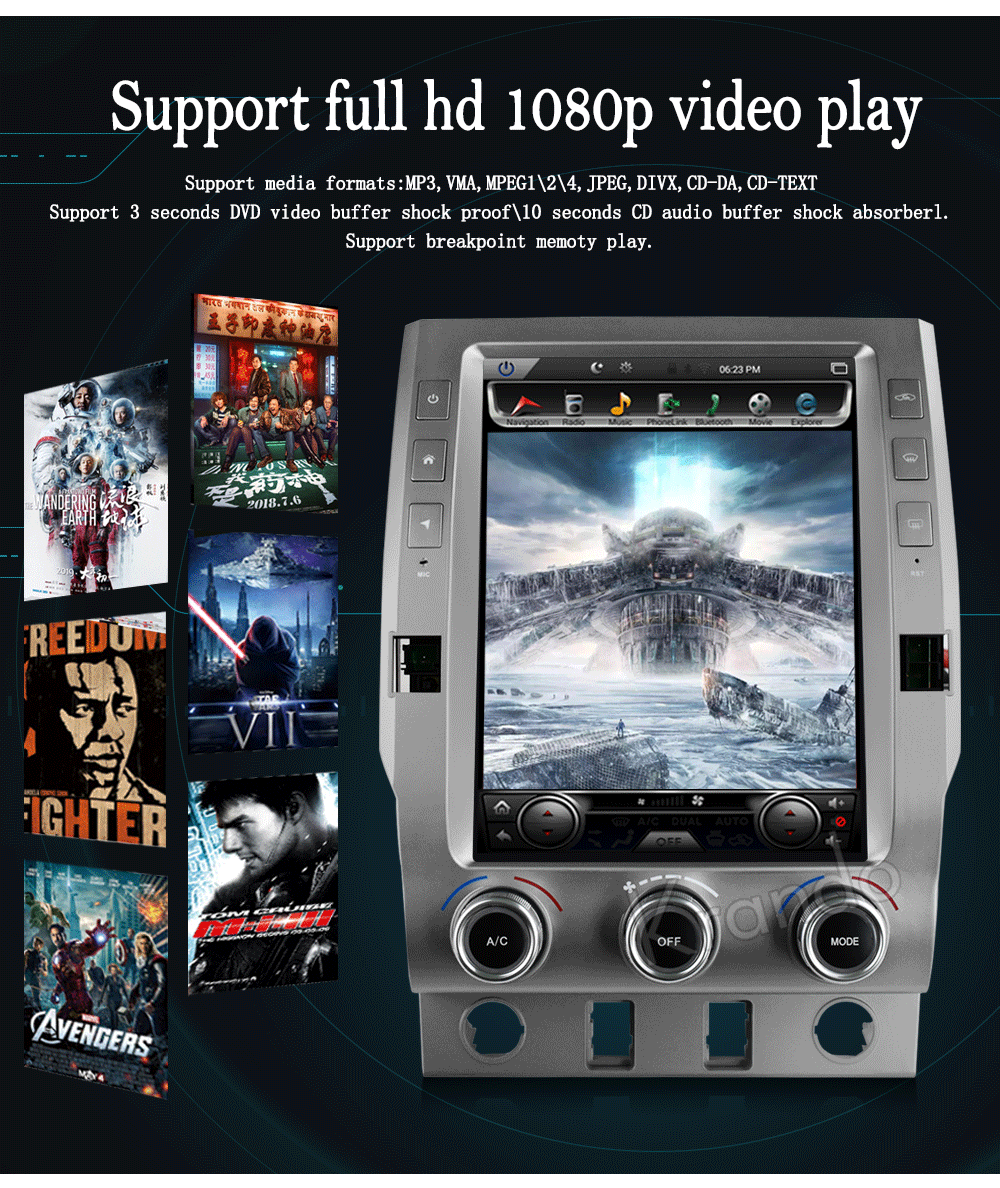 Excellent Krando Android 7.1 12.1" tesla Vertical screen car multimedia player GPS for Toyota Tundra 2014-2018 radio player navigation BT 7