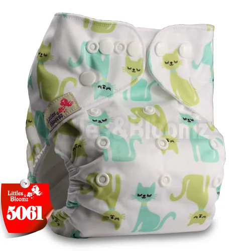 Littles /& Bloomz Pattern 65 Reusable Pocket Cloth Nappy Set of 1 Fastener: Hook-Loop with 1 Bamboo Insert