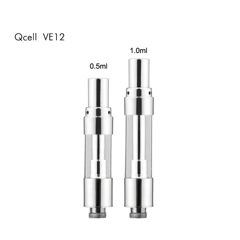 

CBD Atomizer 0.5ml 1.0ml Cartridge Qcell VE12 Quartz Ceramic Cell Coil for Electronic Cigarette Vaporizer Bottom from A-touch