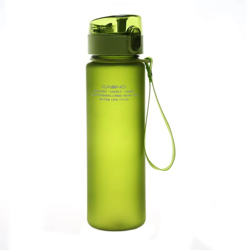Пластиковая ручная чашка бутылка для воды Спорт на открытом воздухе креативная портативная простая бутылка с веревкой чашка для воды 400 мл 560 мл DOGGYZSTYLE - Цвет: green