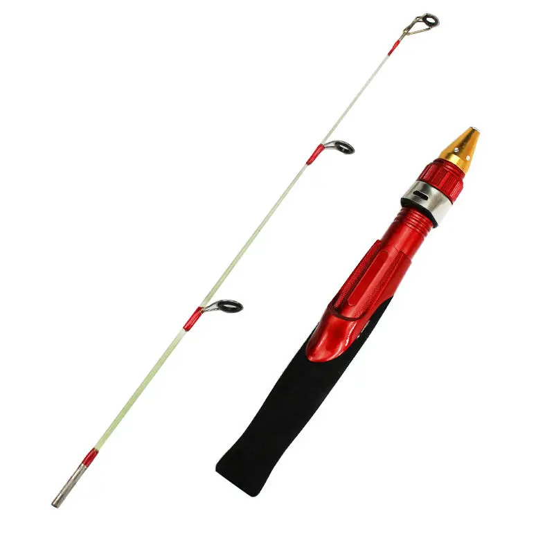 WHE 2 Sections Ice Fishing Rod Lightweight Winter Fishing Rod 50cm Mini