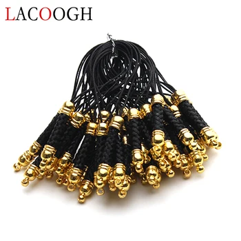 

New Fashion 25pcs/lot Mobile Phone Pendants Strap Chain Braided Rope Cord Wire with Hole for Keychain Charm DIY Jewelry Findings