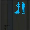 ¡Nuevo! Pegatina luminosa de dibujos animados para puerta de cuarto de baño, pegatina indicadora para WC y pared ► Foto 3/5